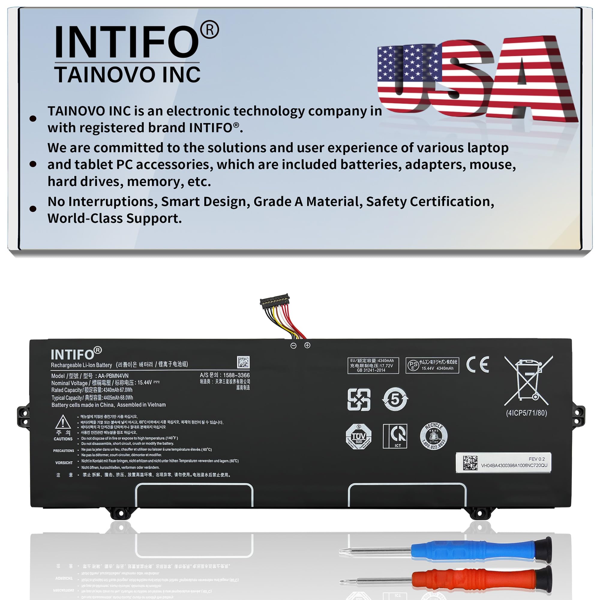 Amazon.com: INTIFO 68Wh AA-PBMN4VN Laptop Battery Compatible with